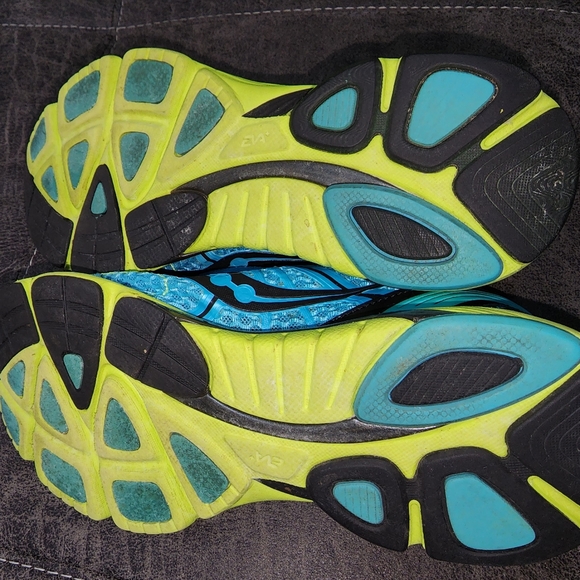 Saucony Mirage Blue/Yellow Size 8.5 Womens Running ShoeProgrid Lite. Excellent - Picture 5 of 7